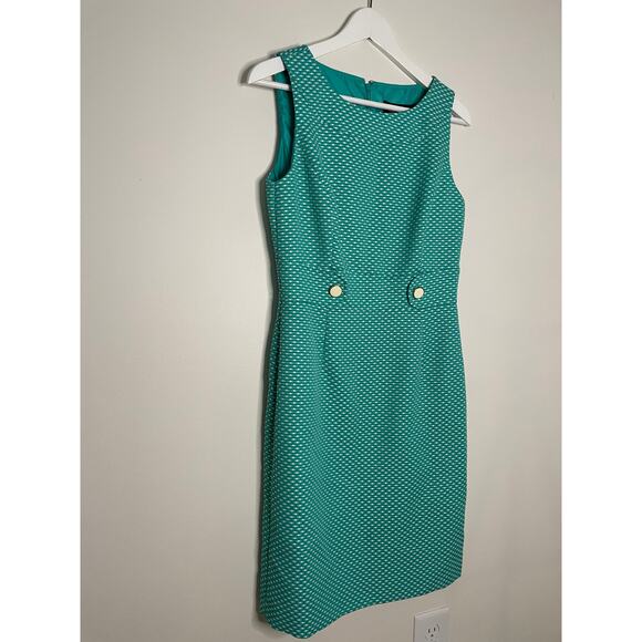 Chelsea Rae SZ 4 Turquoise & White Dress - Picture 9 of 9